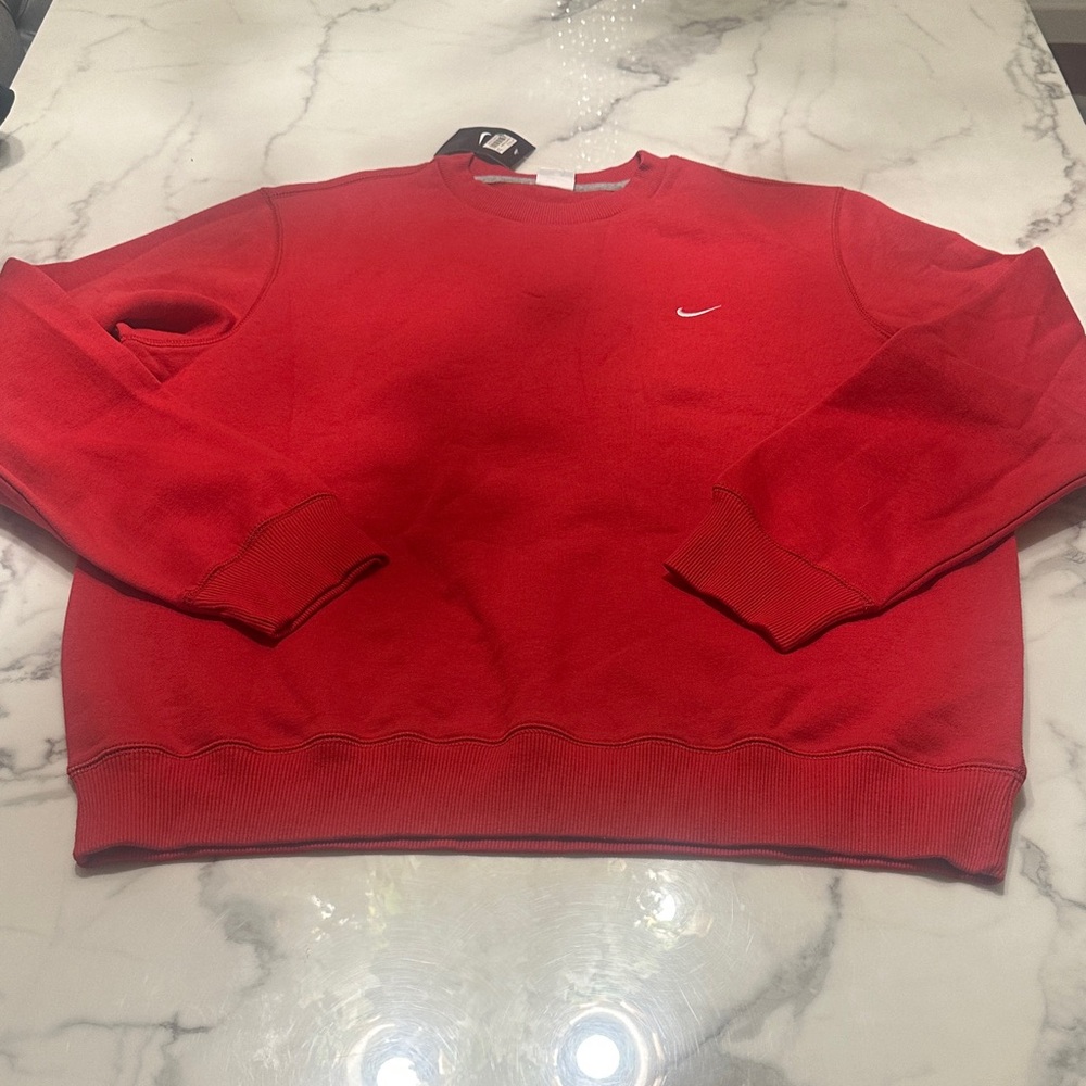 Nike Men's Vibrant Red Crewneck Sweater